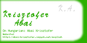 krisztofer abai business card
